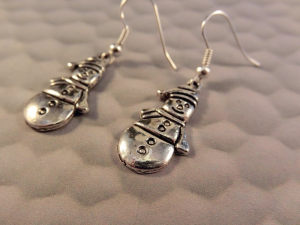 Schneemann Ohrringe Vintage Optik Winter Schnee